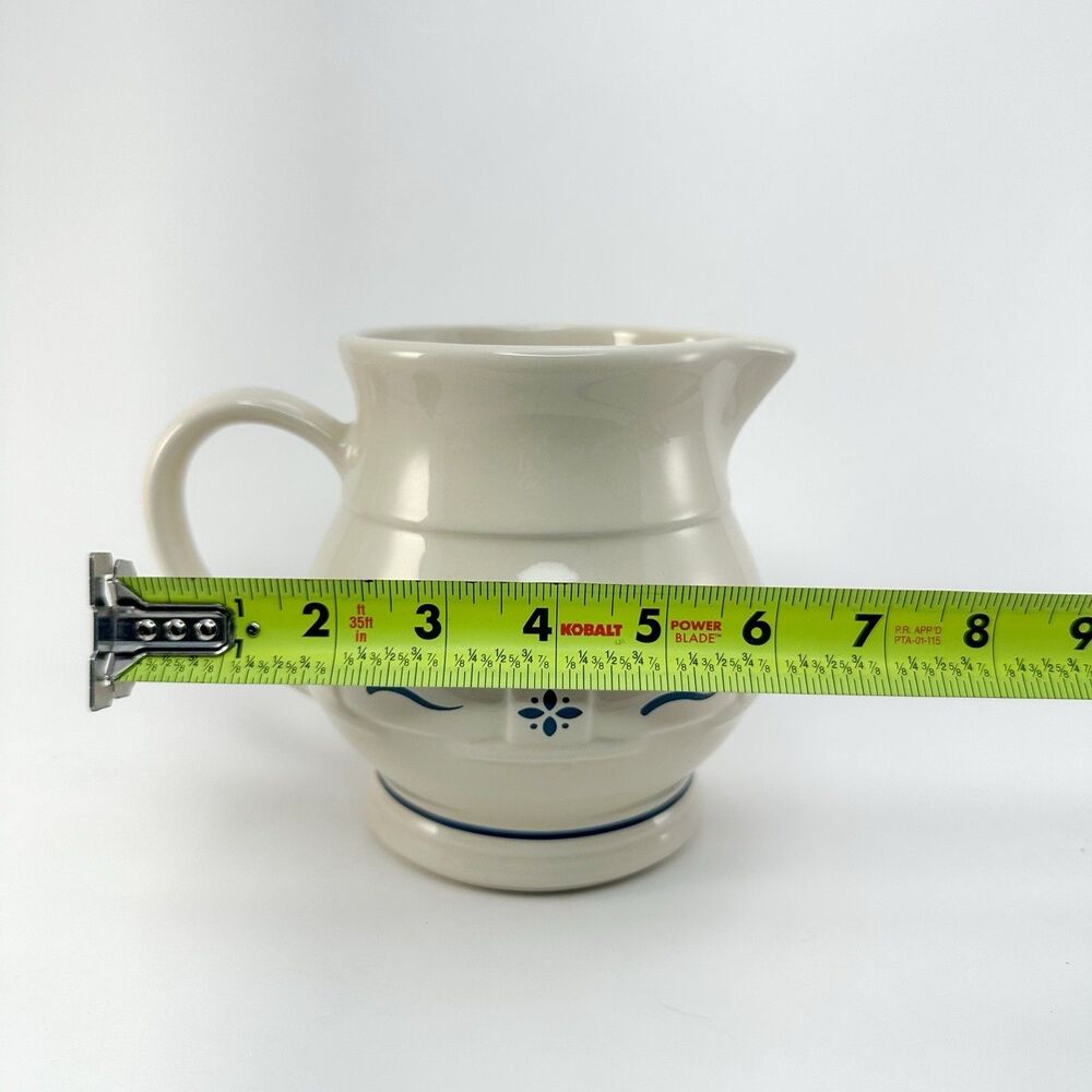 Vintage Longaberger Pottery Pitcher & Gravy Boat Blue Woven Traditions USA - Picture 5 of 7